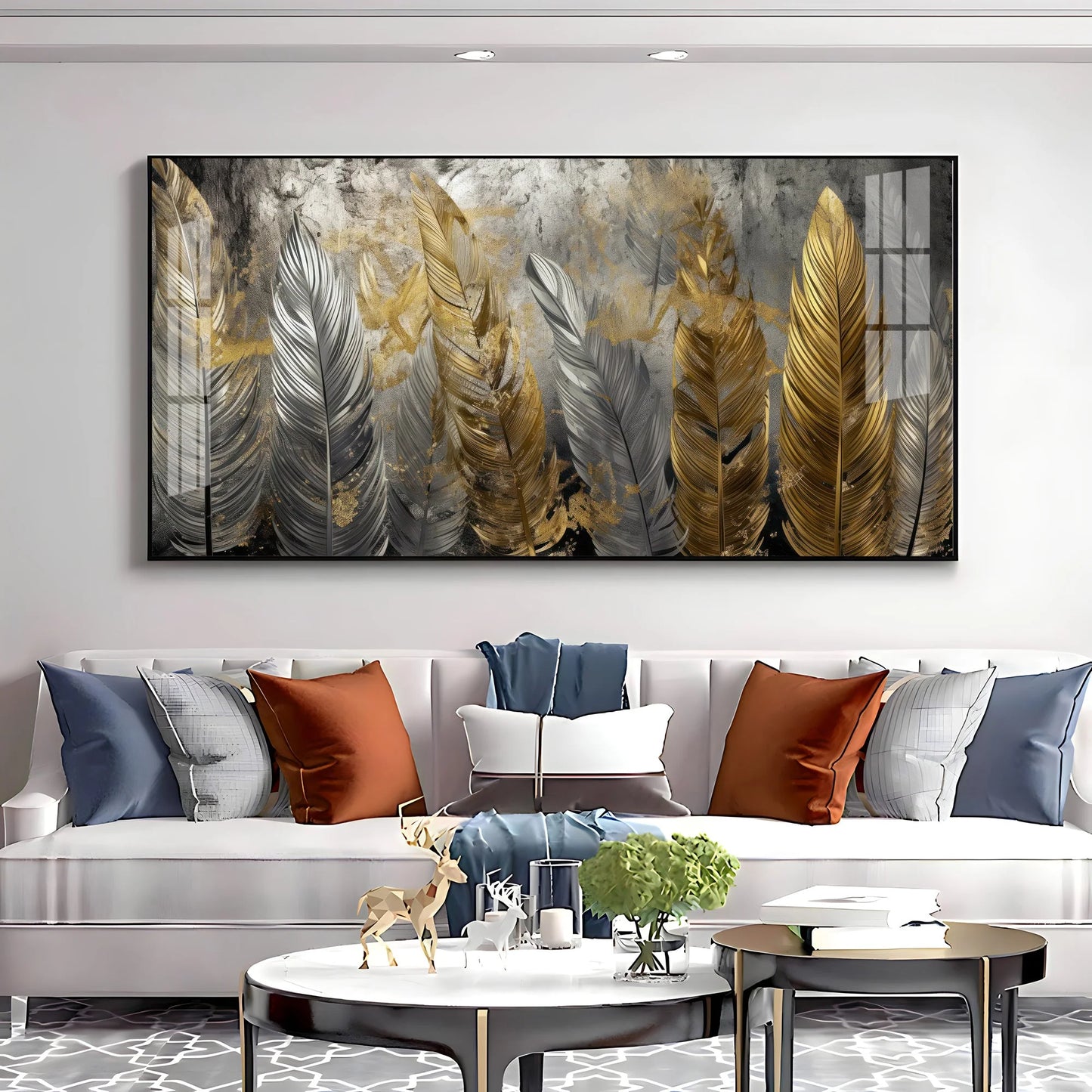 Gilded Feather Premium Acrylic Horizontal Wall Art