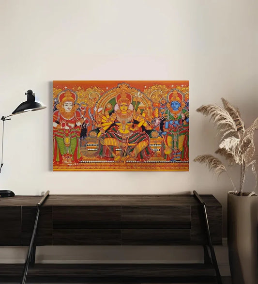 Goddess Durga Kerala Mural Art Canvas Giclee Print