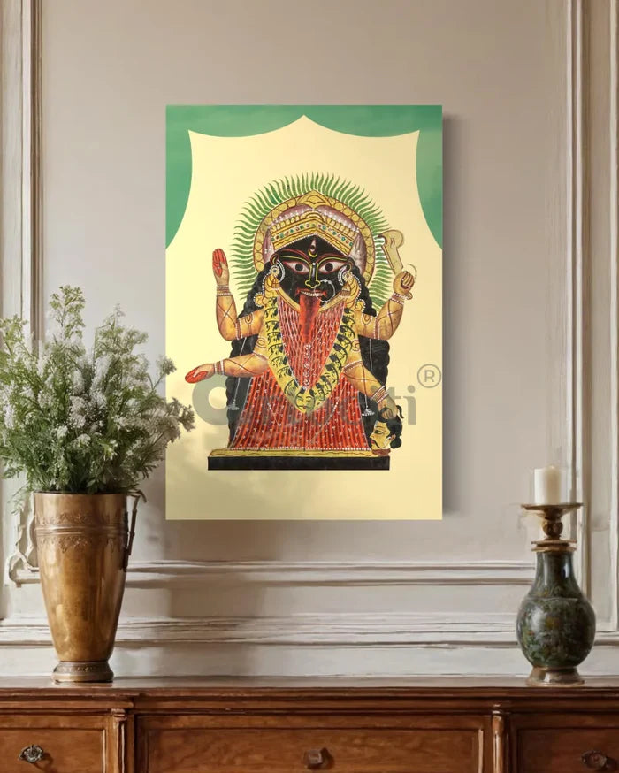 Goddess Kali Kalighat Painting Canvas Giclee Print