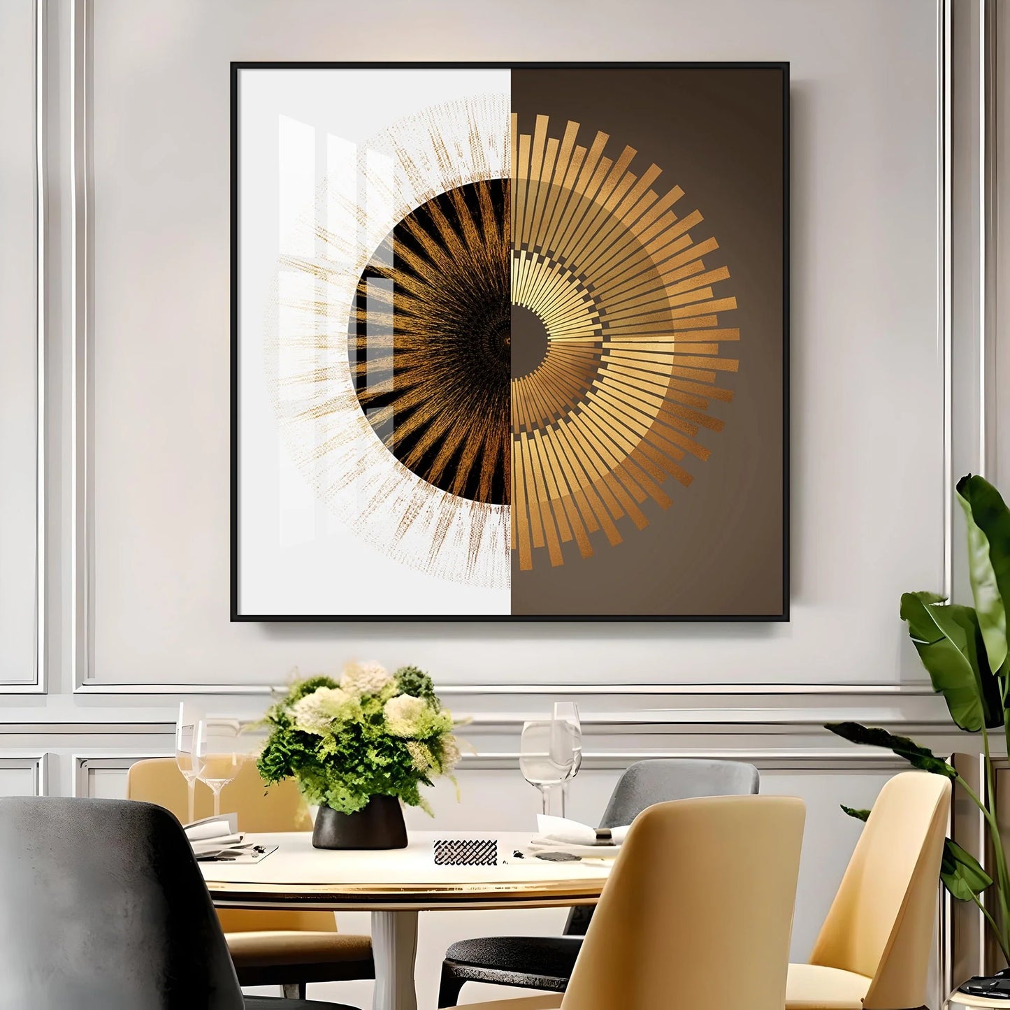 Golden Embossed Premium Acrylic Square Wall Art