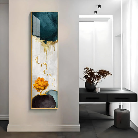 Golden Rain Luxury Crystal Vertical Wall Art