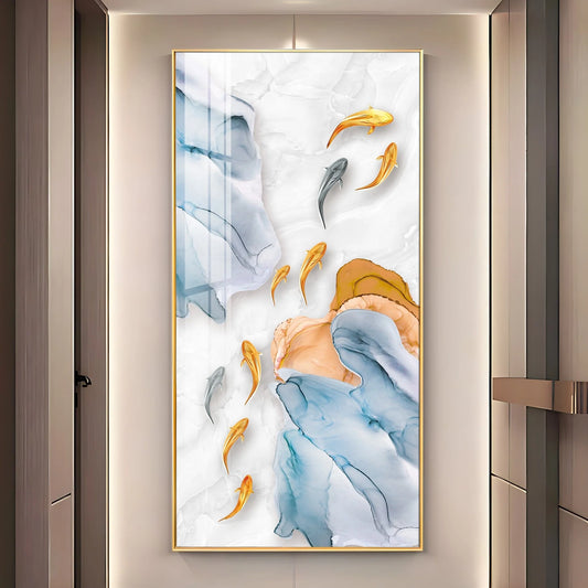 Goldfish Luxury Crystal Vertical Wall Art