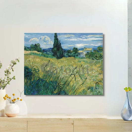 Green Wheat Fields with Cypress by Vincent Van Gogh Canvas Painting