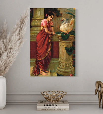 Hamsa Damayanthi By Raja Ravi Varma Famous Canvas Painting
