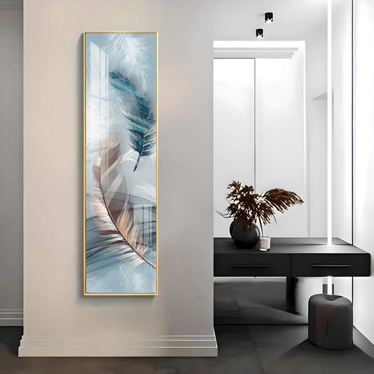 Heaven's Feather Luxury Crystal Vertical Wall Art
