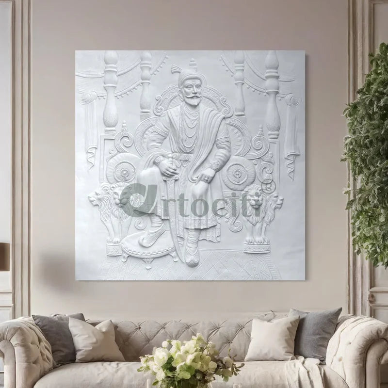 Chattrapati Shivaji Maharaj 3D Relief Mural (6x6 Feet)