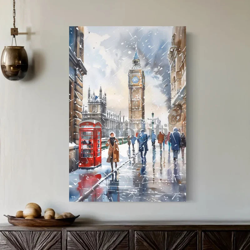 Iconic Foreign Cities New York, Paris, London Canvas Giclee Print