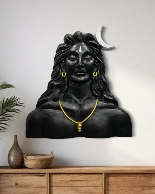 33X30 Inch Adiyogi (Lord Shiva) 3D Relief Mural Wall Art | Ready to Hang