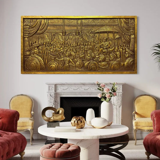 Rajyabhishek of Chattrapati Shivaji Maharaj 3D Relief Mural Wall Art