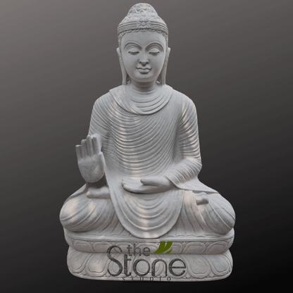 White Buddha Statue Home Decor 3ft