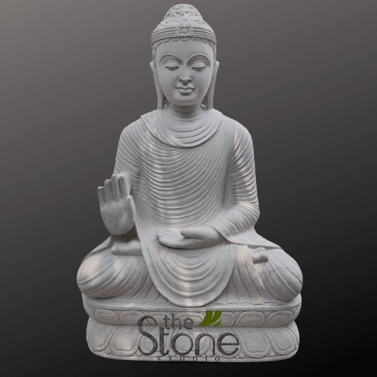 White Buddha Statue Home Decor 3ft