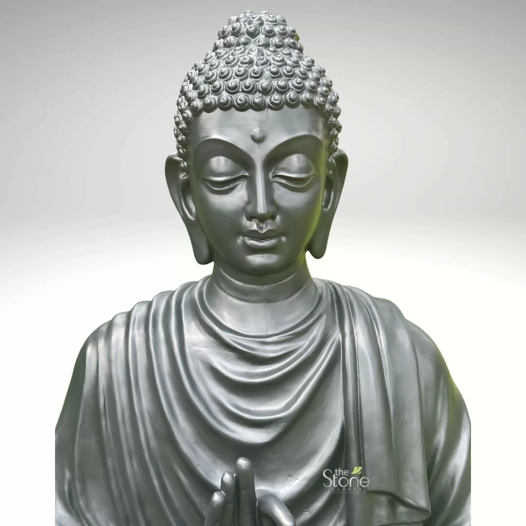 Fibre Black Buddha Statue 5ft