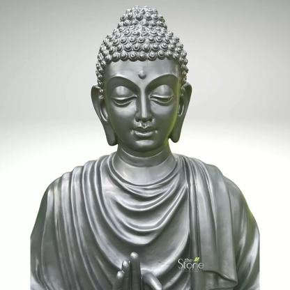Fibre Black Buddha Statue 5ft