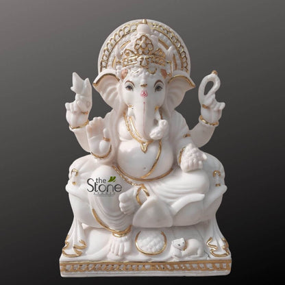 1.5 feet marble ganesha statue