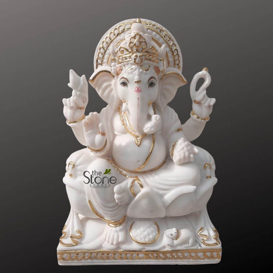 1.5 feet marble ganesha statue