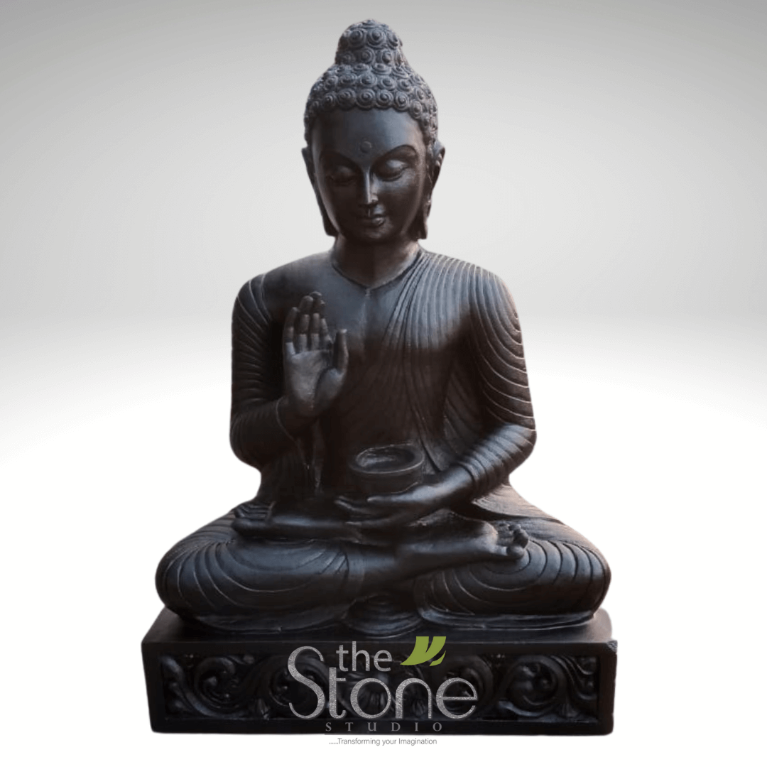 Buddha Statue Black Stone 2ft