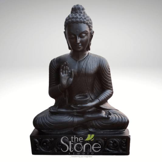 Buddha Statue Black Stone 2ft