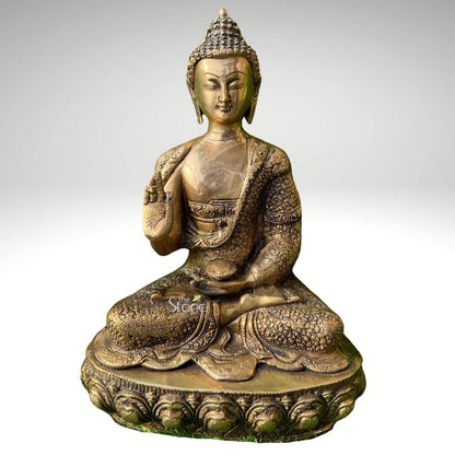 Gautam Buddha Brass Statue 16″