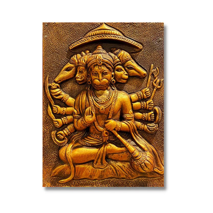 Panchmukhi Hanuman 3D Relief Mural Wall Art