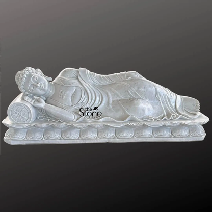 White Marble Sleeping Buddha 6ft