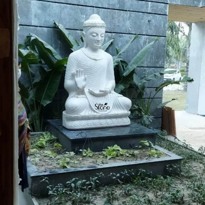 White Buddha Statue Home Decor 3ft
