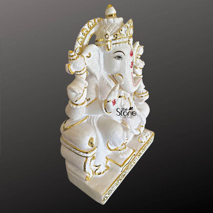 18 Inch Marble Ganesha Statue