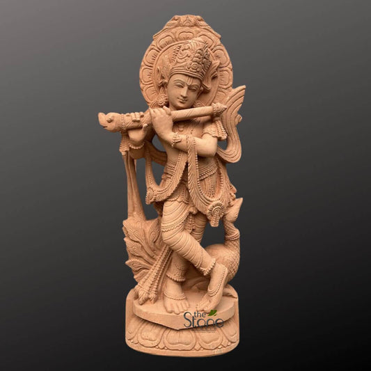 Lord Krishna With Peacock statue 30″