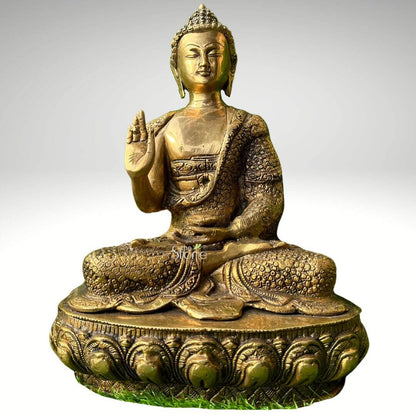 Gautam Buddha Brass Statue 16″
