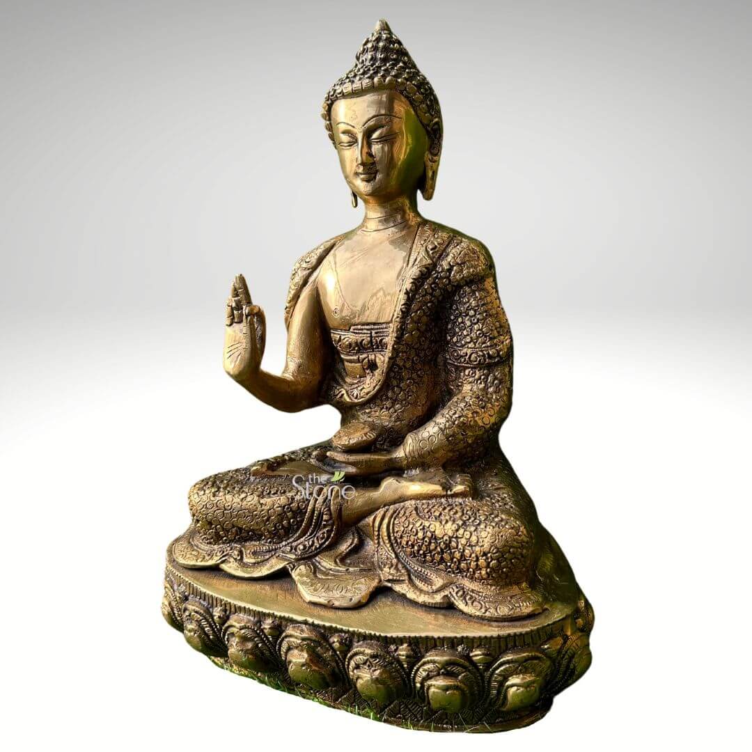 Gautam Buddha Brass Statue 16″