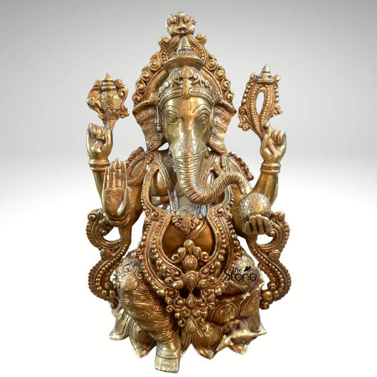 Brass Ganesh Murti 21″