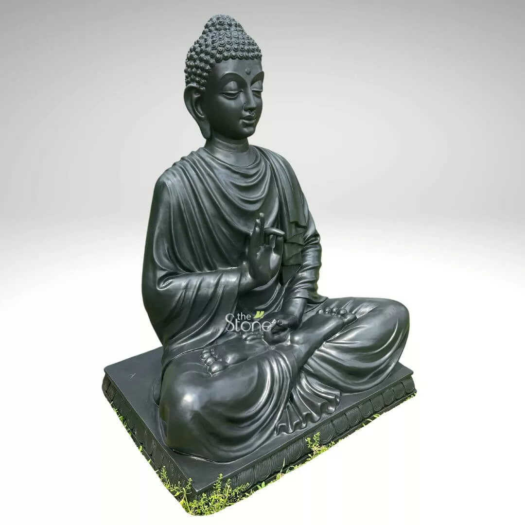 Fibre Black Buddha Statue 5ft