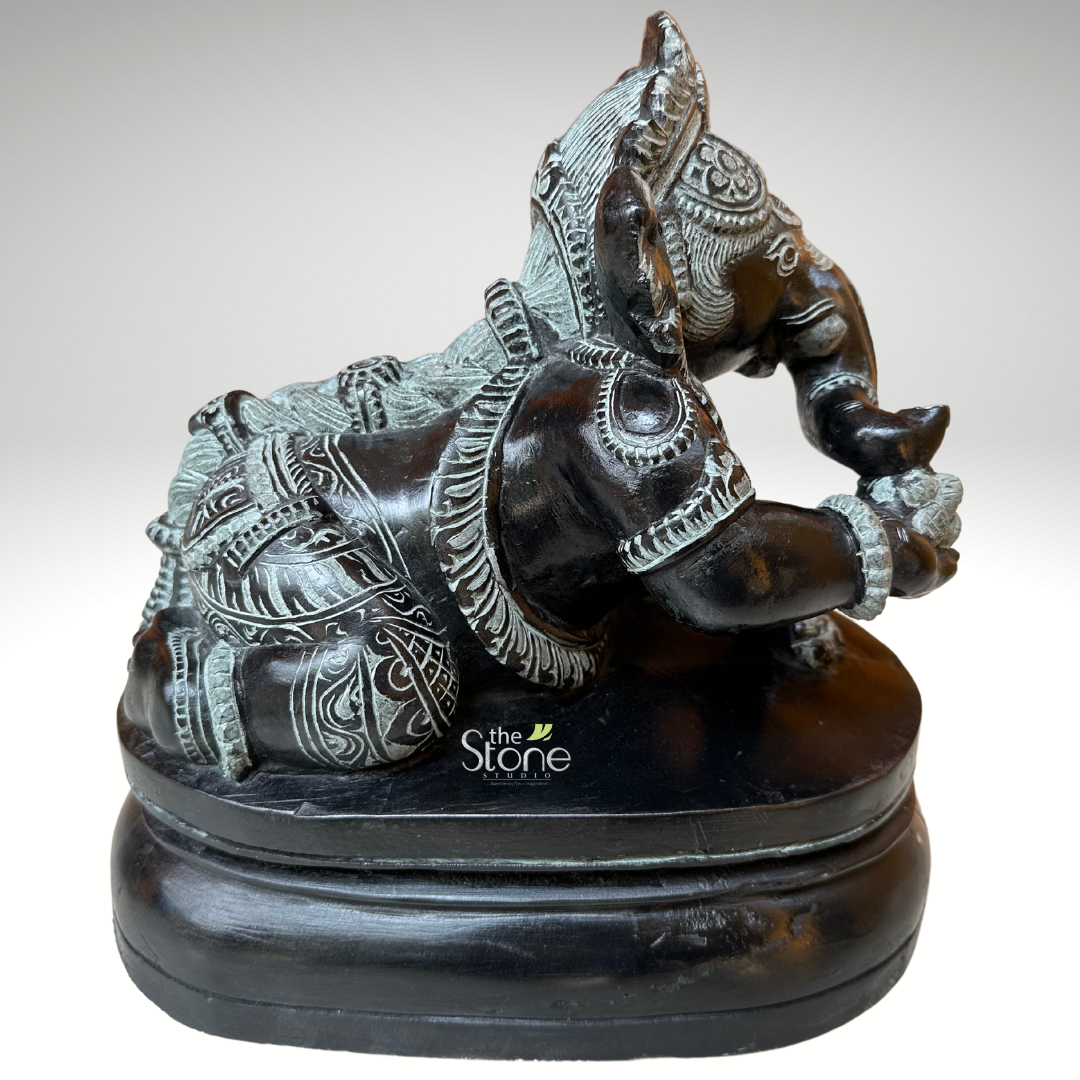 Crawling Ganesha Statue 10″
