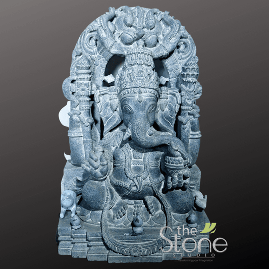Black Stone Ganesh Murti 2ft