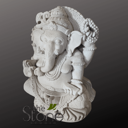 White Ganesha Idol 18″