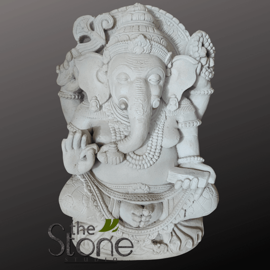 White Ganesha Idol 18″