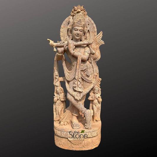 Stone Krishna Idol 6ft