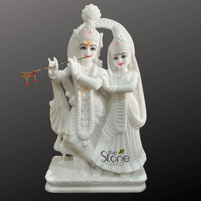 18 inch Marble Radha Krishna Statue
