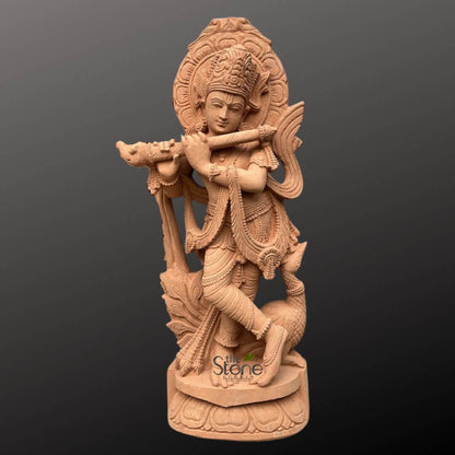 Lord Krishna With Peacock statue 30″