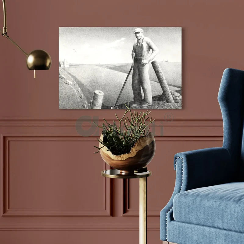 In the Spring by Grant Wood Canvas Giclee Print World Famous Painting
