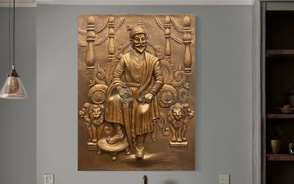 Chattrapati Shivaji Maharaj 3D Relief Mural (4x3 Feet)