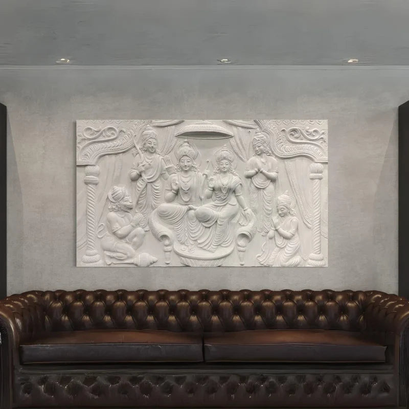 Big Size Ram Darbar 3D Relief Mural Wall Art