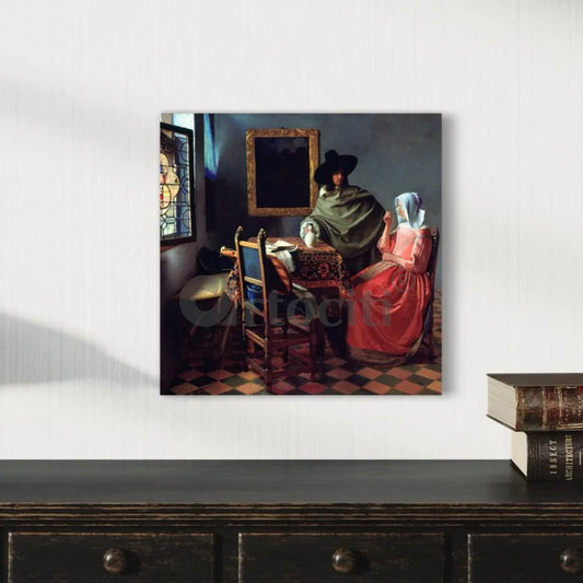 Johannes Vermeer 'The Glass of Wine' Canvas Giclee Print World Famous Painting