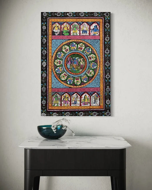 Krishna Leela Ten Incarnations of Lord Vishnu Dashavatar Odisha Pattachitra Art