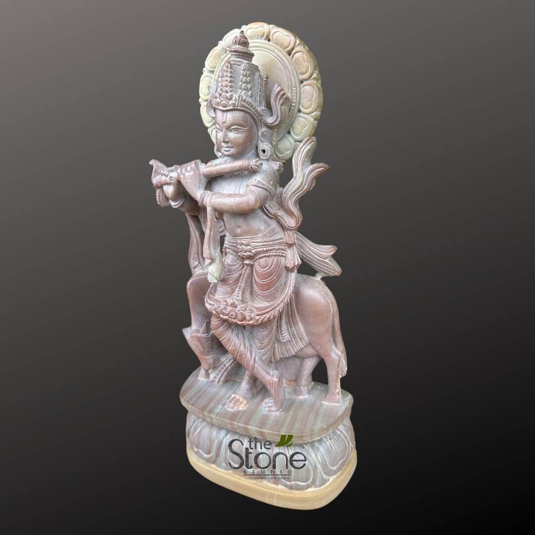 Krishna with Cow Gift Statue 12″