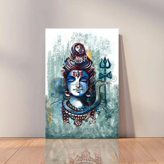 Large Size Lord Shiva Modern Abstract Canvas Painting