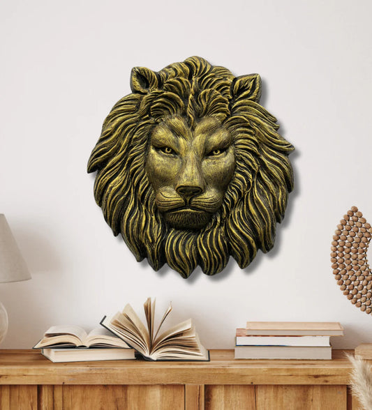 (22 Inches) Lion Face 3D Relief Mural Wall Art