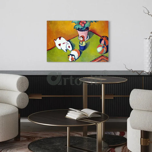 Little Walter's Toys by August Macke Canvas Giclee Print World Famous Painting