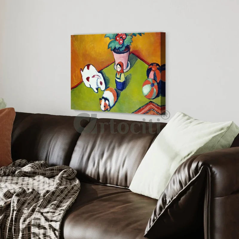 Little Walter's Toys by August Macke Canvas Giclee Print World Famous Painting