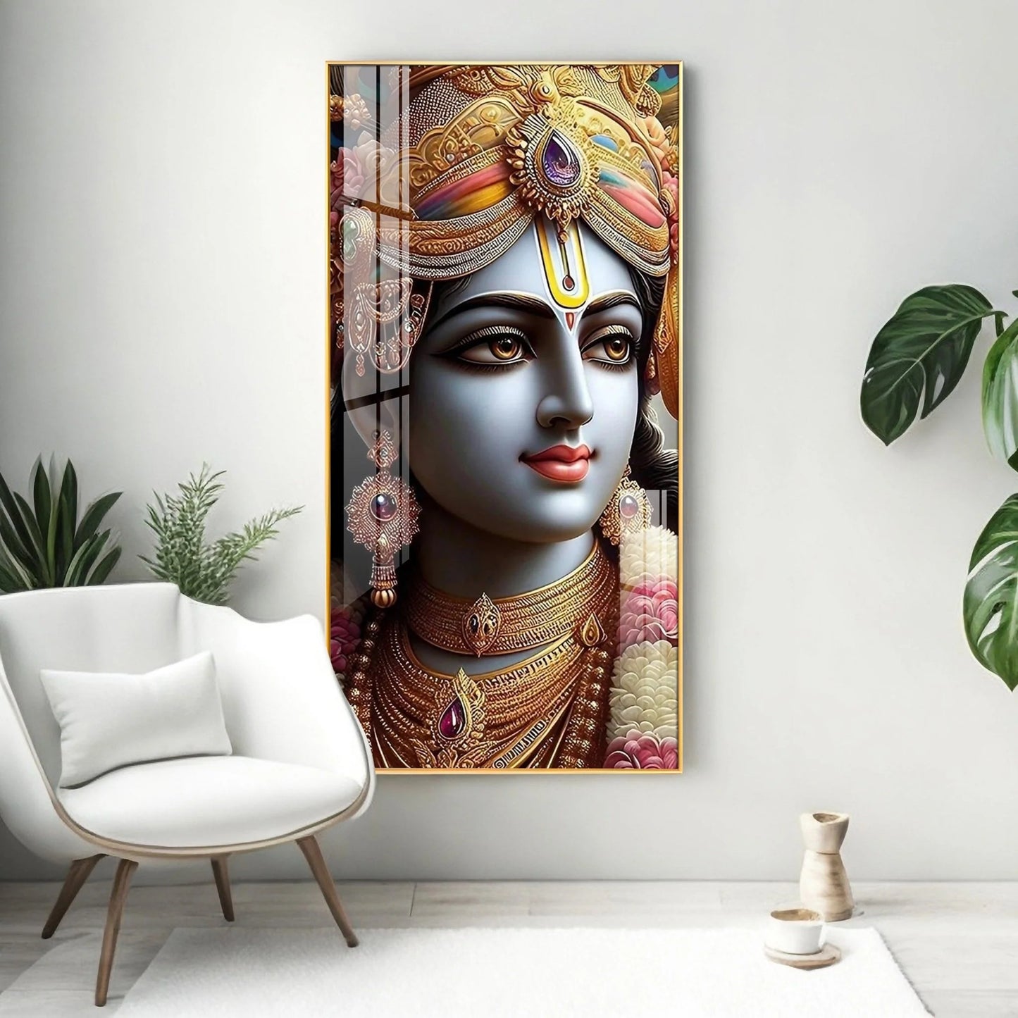 Lord Krishna Majesty Premium Acrylic Wall Art