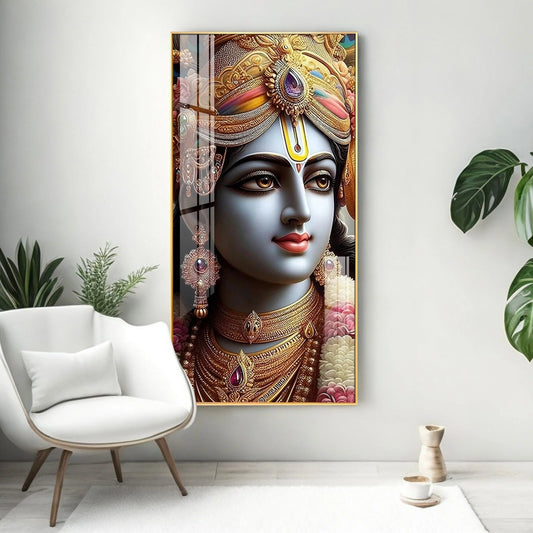 Lord Krishna Majesty Premium Acrylic Wall Art